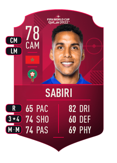 Abdelhamid Sabiri World Cup Player 78 OVR