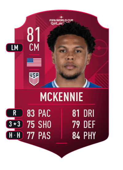 Weston McKennie World Cup Player 81 OVR