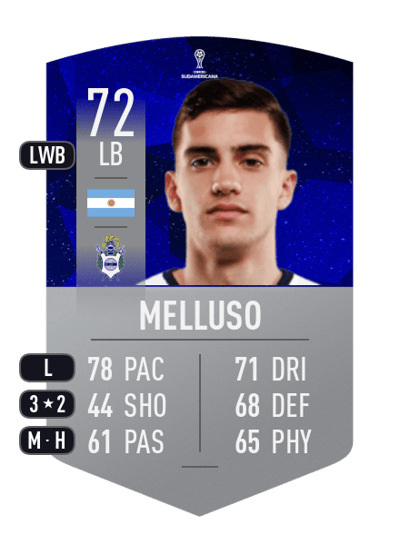 Matías Melluso CONMEBOL SUDAMERICANA 72 OVR