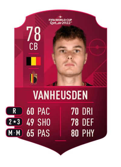 Zinho Vanheusden World Cup Player 78 OVR