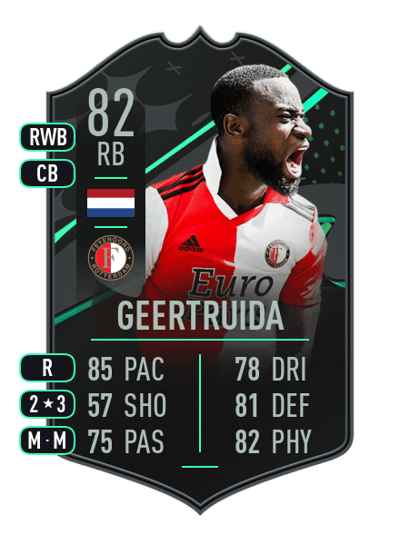Lutsharel Geertruida SQUAD FOUNDATIONS 82 OVR