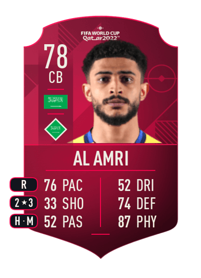 Abdulelah Al Amri World Cup Player 78 OVR