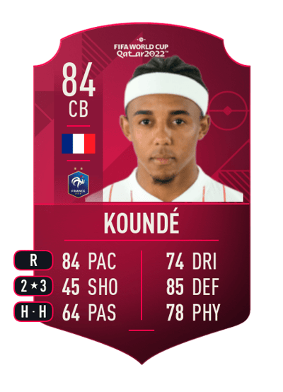 Jules Koundé World Cup Player 84 OVR