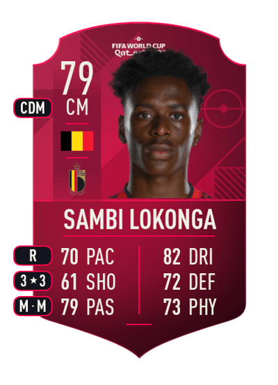 Albert Sambi Lokonga World Cup Player 79 OVR