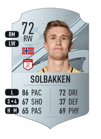 Ola Solbakken Rare 72 OVR
