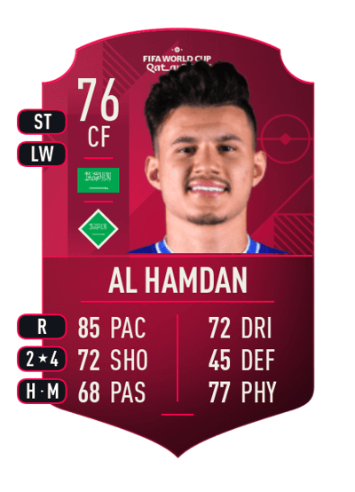 Abdullah Al Hamdan World Cup Player 76 OVR
