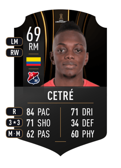 Edwuin Cetré CONMEBOL LIBERTADORES 69 OVR