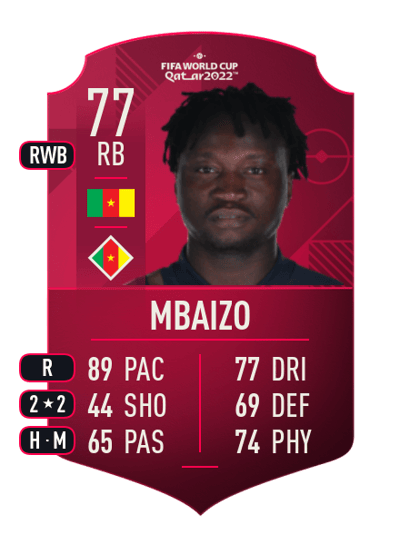 Olivier Mbaizo World Cup Player 77 OVR
