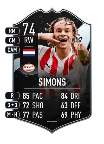 Xavi Simons Team of the Week 74 OVR