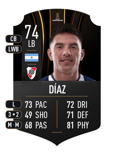 Enzo Díaz CONMEBOL LIBERTADORES 74 OVR
