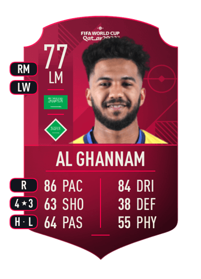 Khalid Al Ghannam World Cup Player 77 OVR