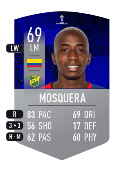 Edwin Mosquera CONMEBOL SUDAMERICANA 69 OVR