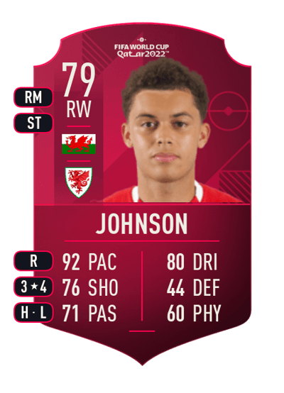 Brennan Johnson World Cup Player 79 OVR