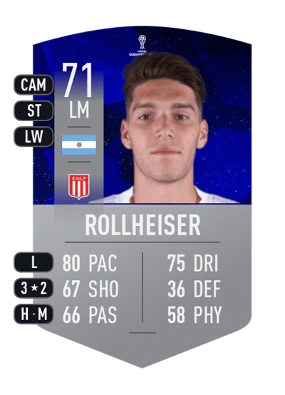 Benjamín Rollheiser CONMEBOL SUDAMERICANA 71 OVR