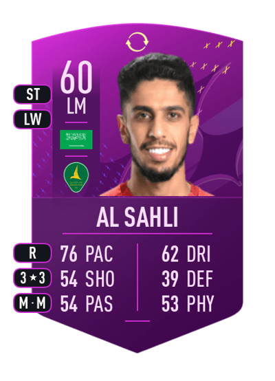 Mohammed Al Sahli Future Stars Swaps Token 60 OVR