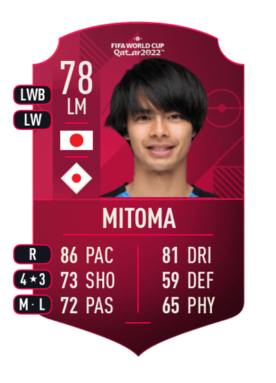 Kaoru Mitoma World Cup Player 78 OVR