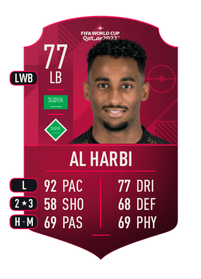 Muteb Al Harbi World Cup Player 77 OVR
