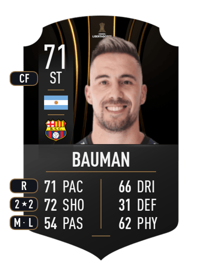 Jonathan Bauman CONMEBOL LIBERTADORES 71 OVR