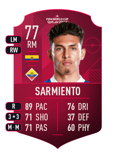 Jeremy Sarmiento World Cup Player 77 OVR