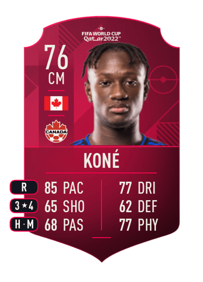 Ismaël Koné World Cup Player 76 OVR