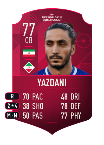 Siavash Yazdani World Cup Player 77 OVR