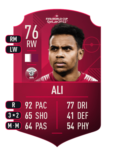 Hashim Ali World Cup Player 76 OVR