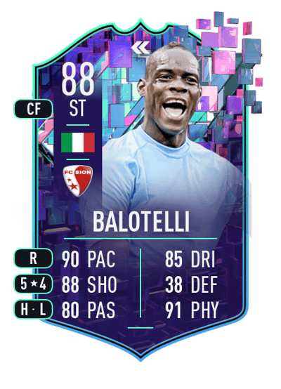 Mario Balotelli Flashback Player 88 OVR