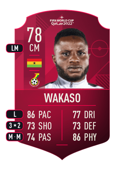Mubarak Wakaso World Cup Player 78 OVR