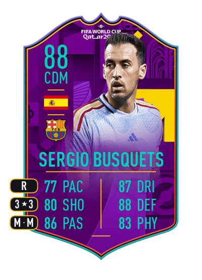 Sergio Busquets Road to World Cup 88 OVR
