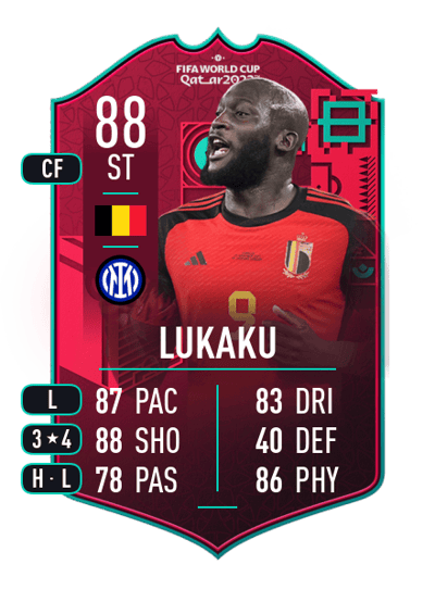 Romelu Lukaku FIFA WC Path To Glory 88 OVR