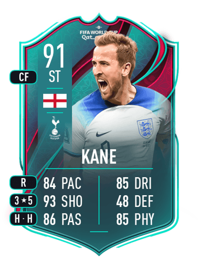 Harry Kane World Cup Team of the Tournament 91 OVR