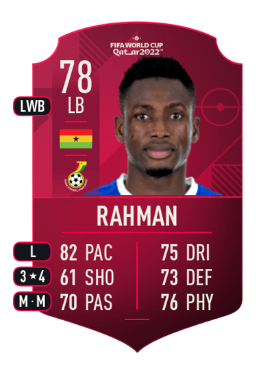 Baba Rahman World Cup Player 78 OVR