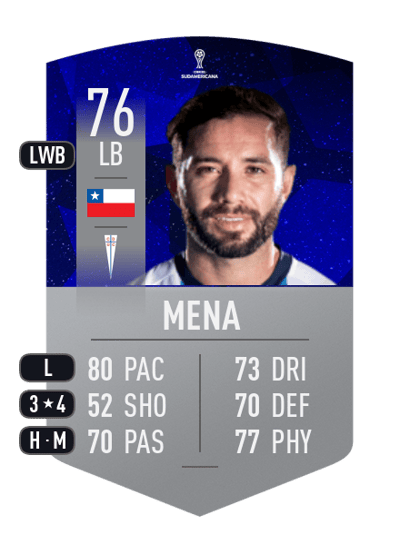 Eugenio Mena CONMEBOL SUDAMERICANA 76 OVR