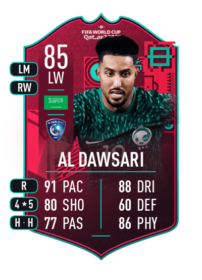 Salem Al Dawsari FIFA WC Path To Glory 85 OVR