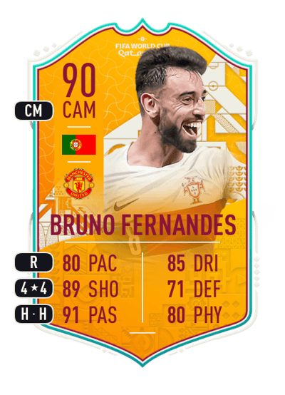 Bruno Fernandes World Cup Stories 90 OVR