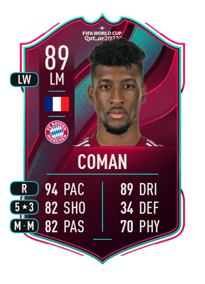 Kingsley Coman World Cup Star 89 OVR