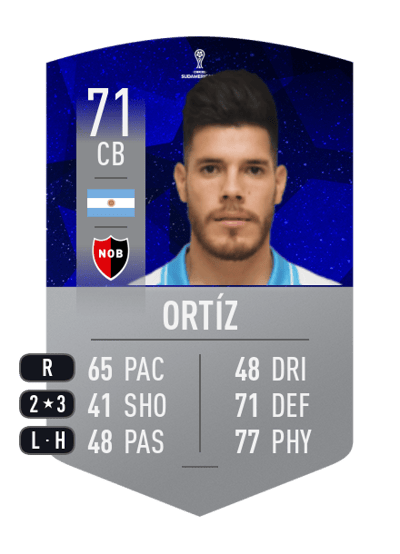 Guillermo Ortíz CONMEBOL SUDAMERICANA 71 OVR