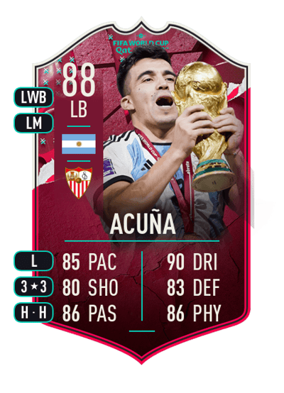 Marcos Acuña World Cup Showdown Plus 88 OVR