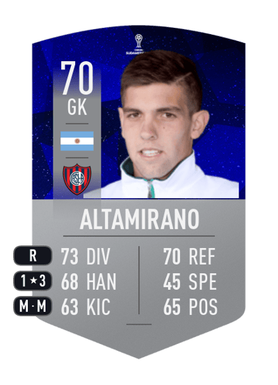 Facundo Altamirano CONMEBOL SUDAMERICANA 70 OVR