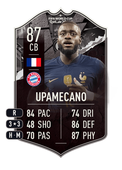 Dayot Upamecano World Cup Showdown 87 OVR