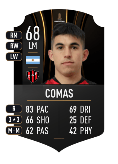 Lautaro Comas CONMEBOL LIBERTADORES 68 OVR
