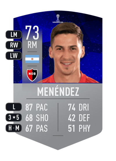Jonathan Menéndez CONMEBOL SUDAMERICANA 73 OVR
