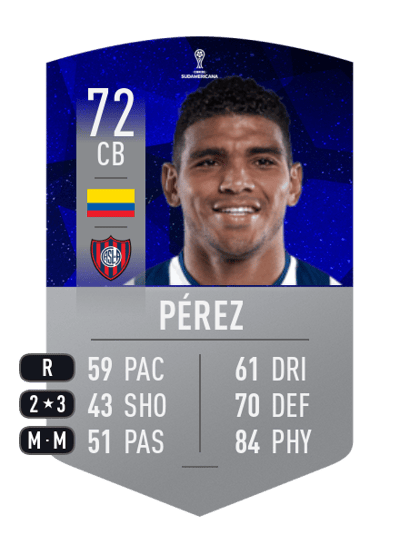 Rafael Pérez CONMEBOL SUDAMERICANA 72 OVR