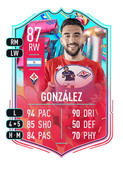 Nicolás González FUT Birthday 87 OVR