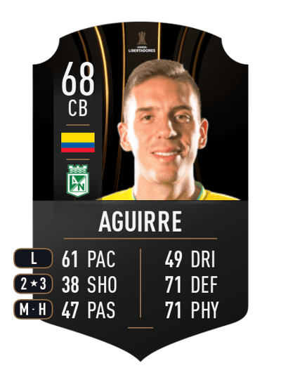 Juan Felipe Aguirre CONMEBOL LIBERTADORES 68 OVR