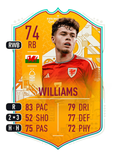 Neco Williams World Cup Stories 74 OVR