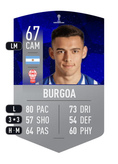 Valentín Burgoa CONMEBOL SUDAMERICANA 67 OVR