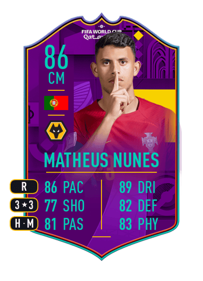 Matheus Nunes Road to World Cup 86 OVR