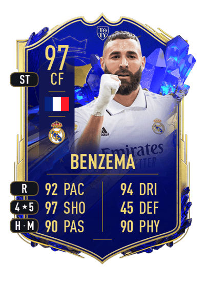 Karim Benzema Team of the Year 97 OVR