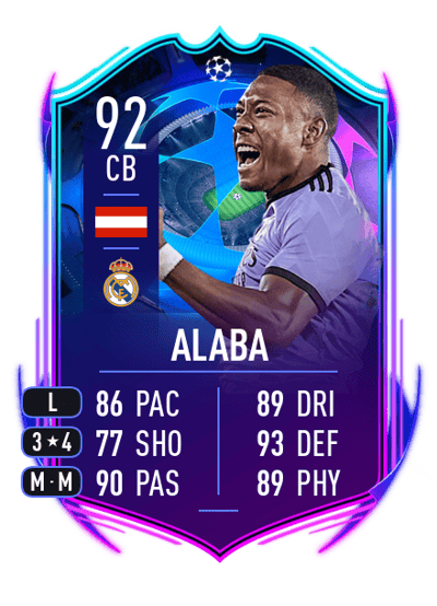 David Alaba UCL ROAD TO THE FINAL 92 OVR